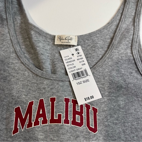 brandy melville gray and red malibu graphic tank top size small - Picture 6 of 8